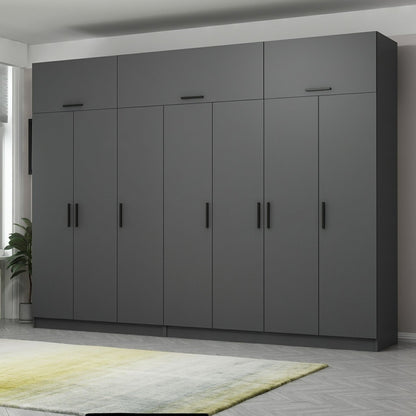 Ντουλάπα 315x255x52 εκ Ανθρακί 506MNR3562