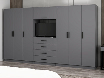 Ντουλάπα 360x210x52 εκ Ανθρακί 506MNR3591