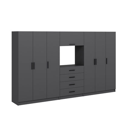 Ντουλάπα 360x210x52 εκ Ανθρακί 506MNR3591