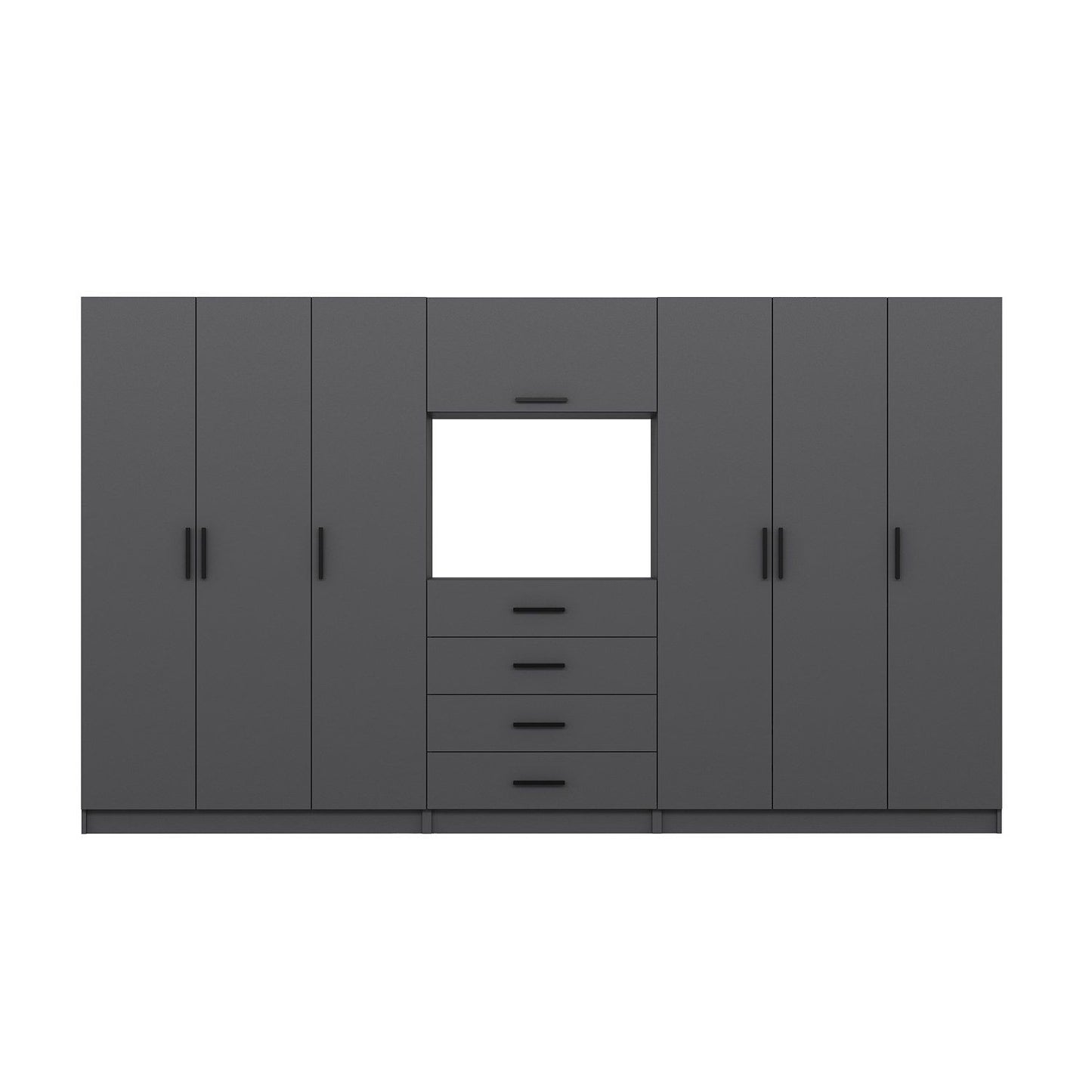Ντουλάπα 360x210x52 εκ Ανθρακί 506MNR3591