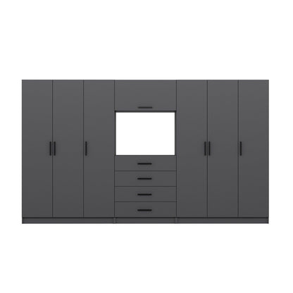 Ντουλάπα 360x210x52 εκ Ανθρακί 506MNR3591