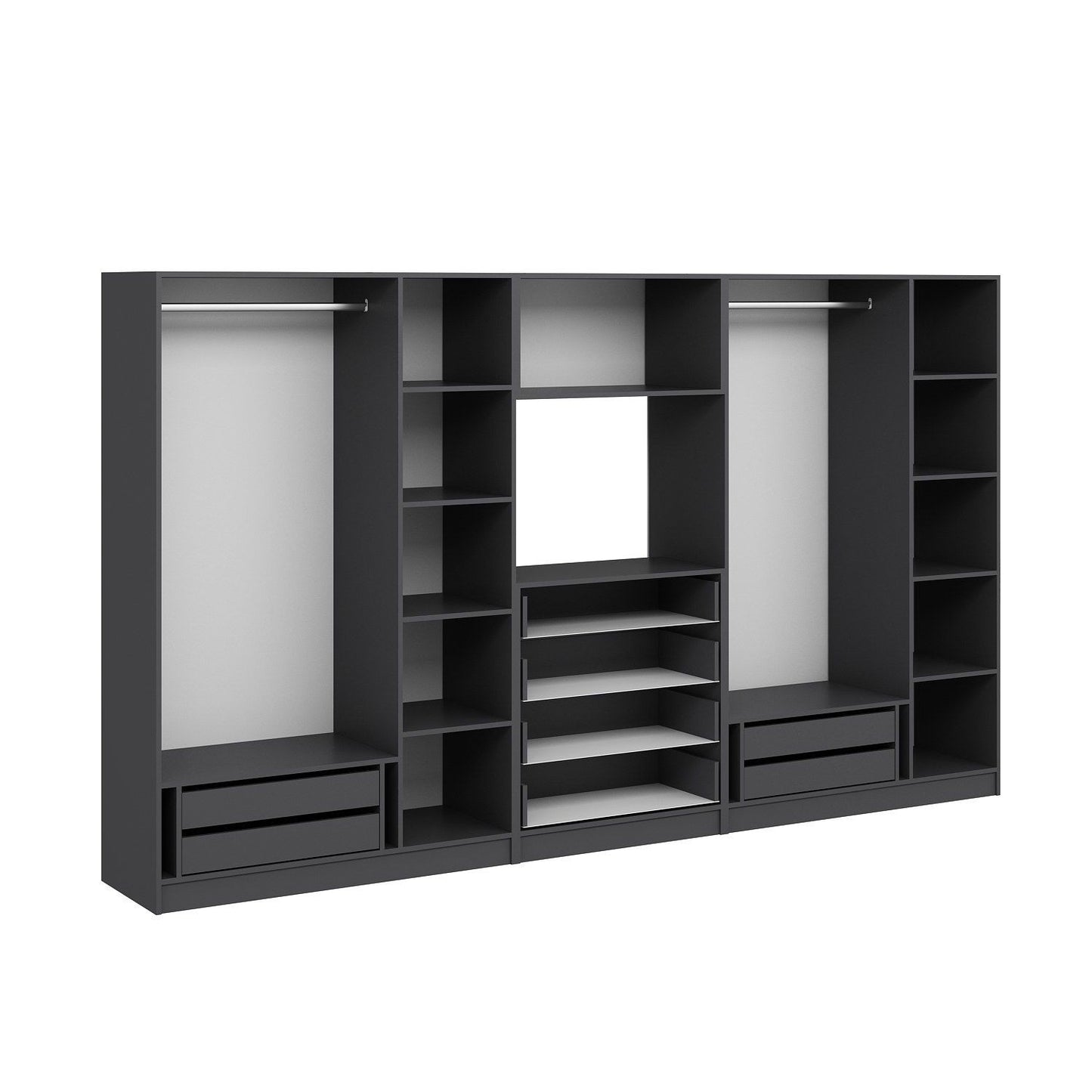 Ντουλάπα 360x210x52 εκ Ανθρακί 506MNR3591