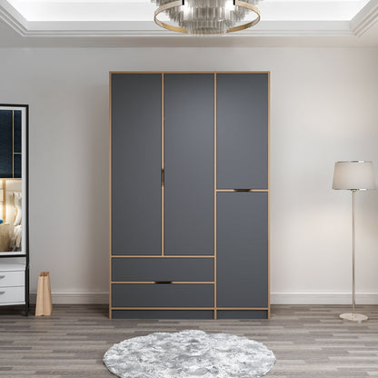 Ντουλάπα 140x208x52 εκ Anthracite Dore 506MNR3729