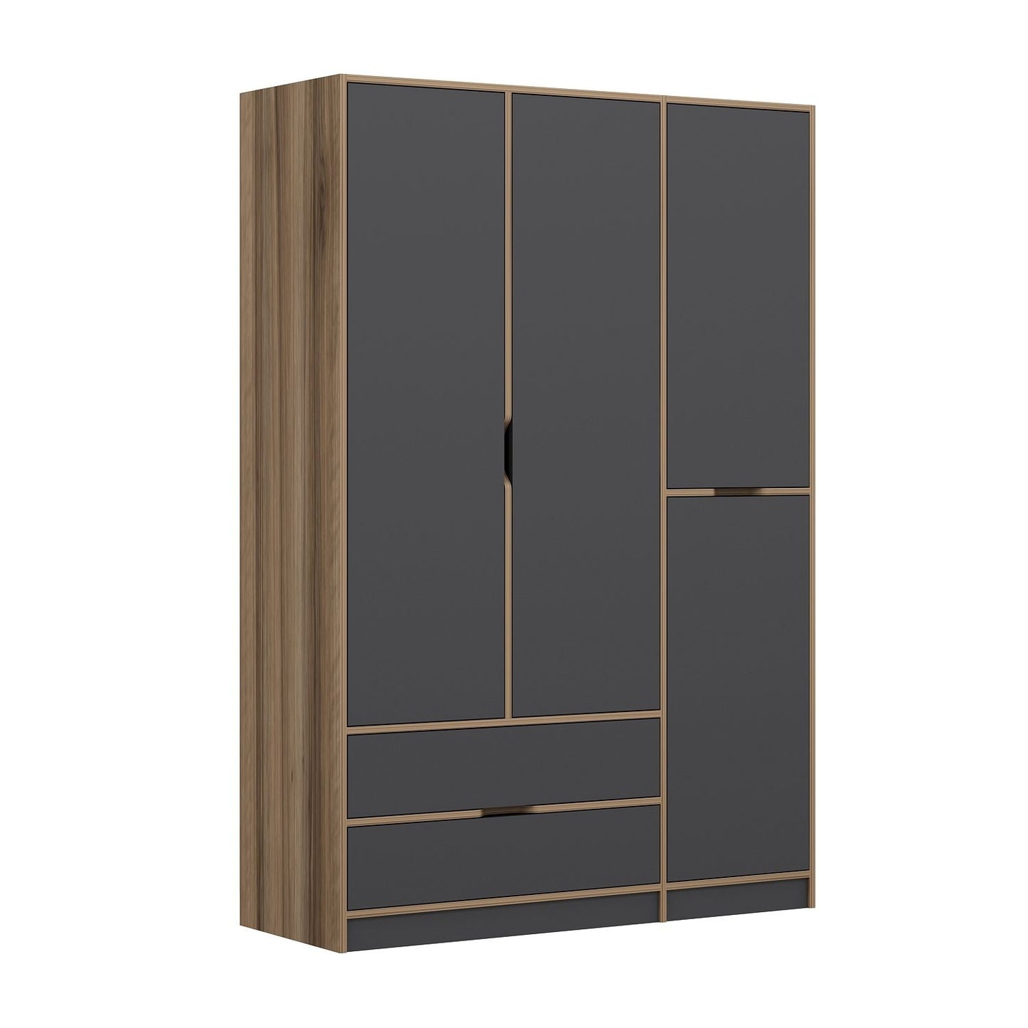 Ντουλάπα 140x208x52 εκ Anthracite Dore 506MNR3729