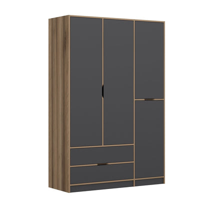Ντουλάπα 140x208x52 εκ Anthracite Dore 506MNR3729