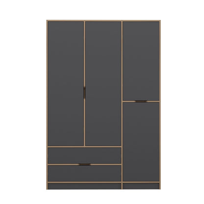 Ντουλάπα 140x208x52 εκ Anthracite Dore 506MNR3729