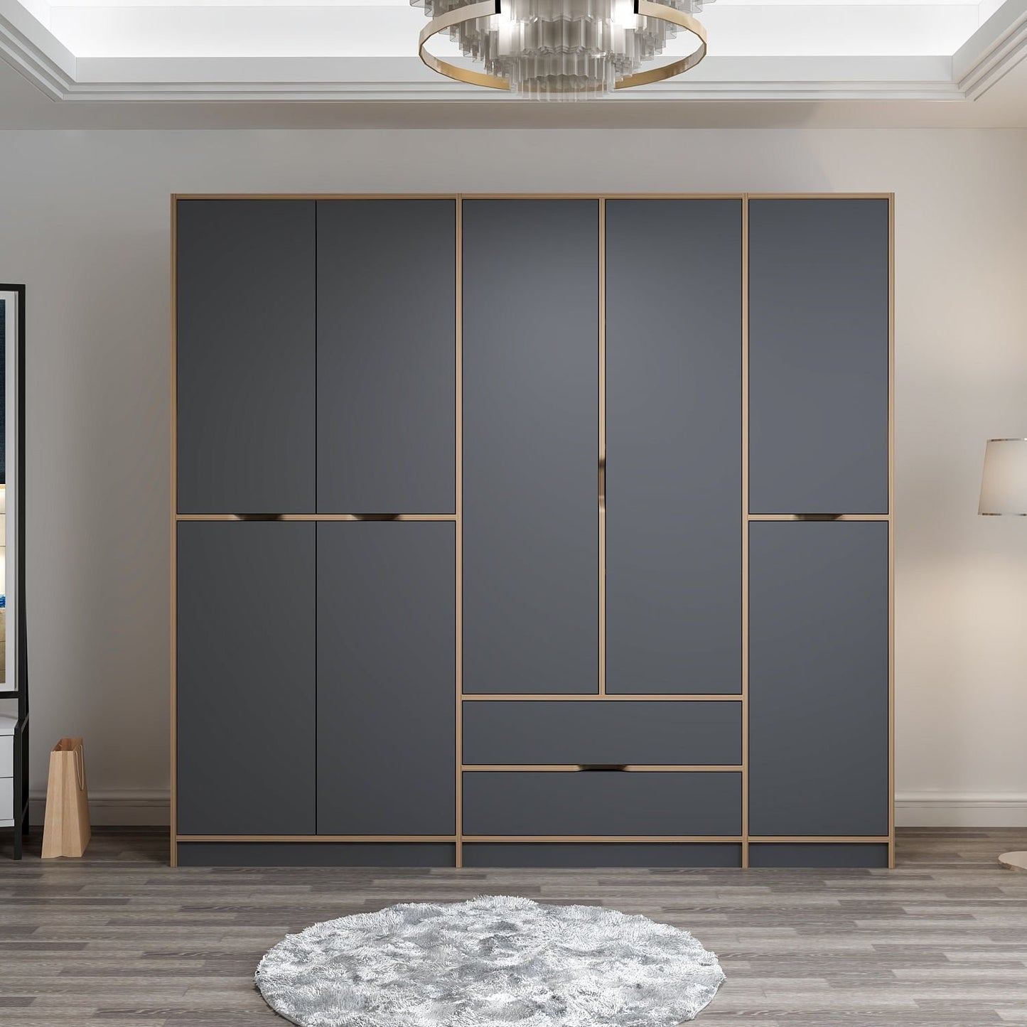 Ντουλάπα 232x208x52 εκ Anthracite Dore 506MNR3731