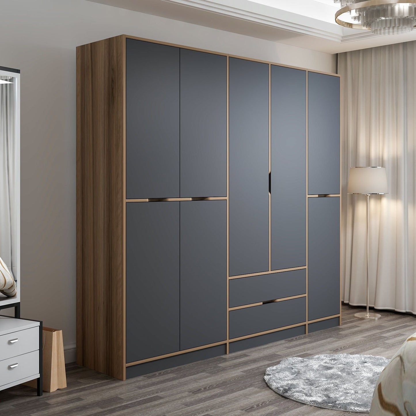Ντουλάπα 232x208x52 εκ Anthracite Dore 506MNR3731
