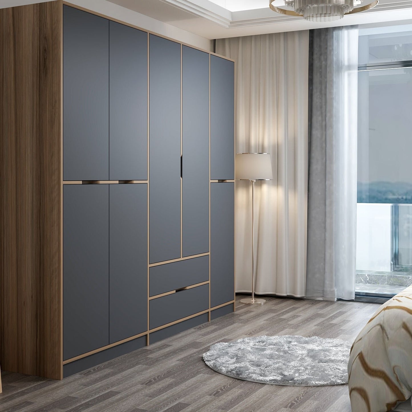 Ντουλάπα 232x208x52 εκ Anthracite Dore 506MNR3731