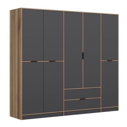 Ντουλάπα 232x208x52 εκ Anthracite Dore 506MNR3731