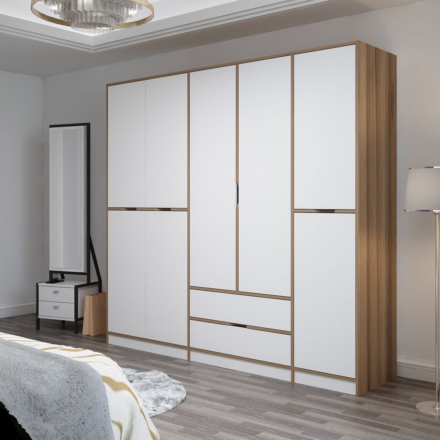 Ντουλάπα 232x208x52 εκ White Dore 506MNR3732