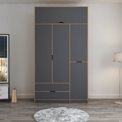 Ντουλάπα 140x253x52 εκ Anthracite Dore 506MNR3735