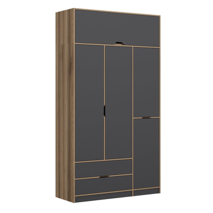 Ντουλάπα 140x253x52 εκ Anthracite Dore 506MNR3735