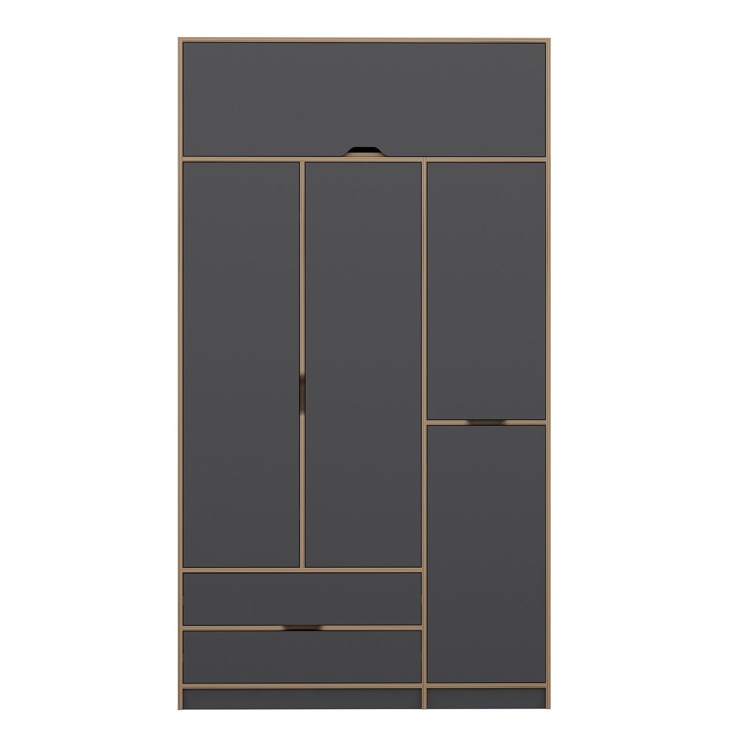 Ντουλάπα 140x253x52 εκ Anthracite Dore 506MNR3735