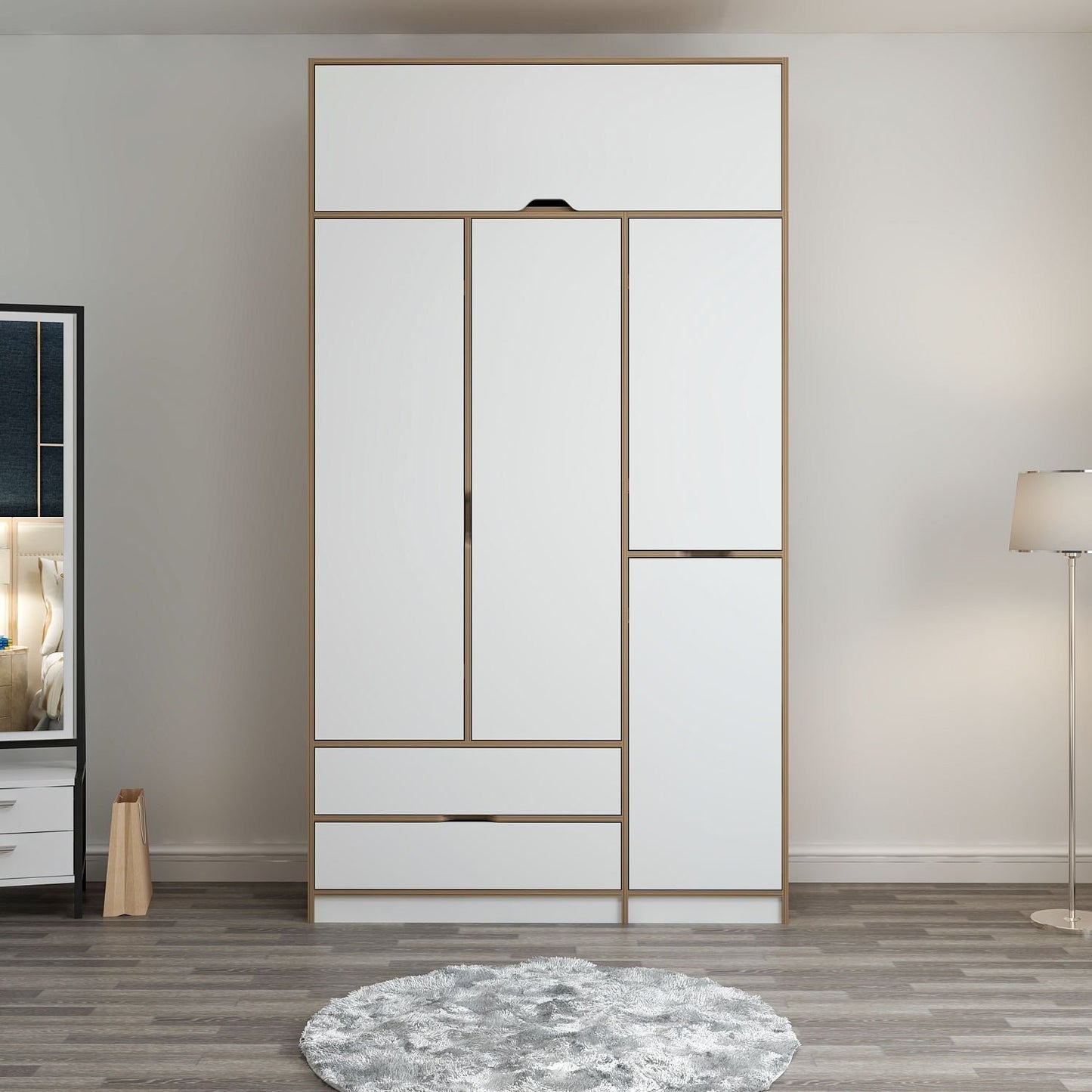 Ντουλάπα 140x253x52 εκ White Dore 506MNR3736