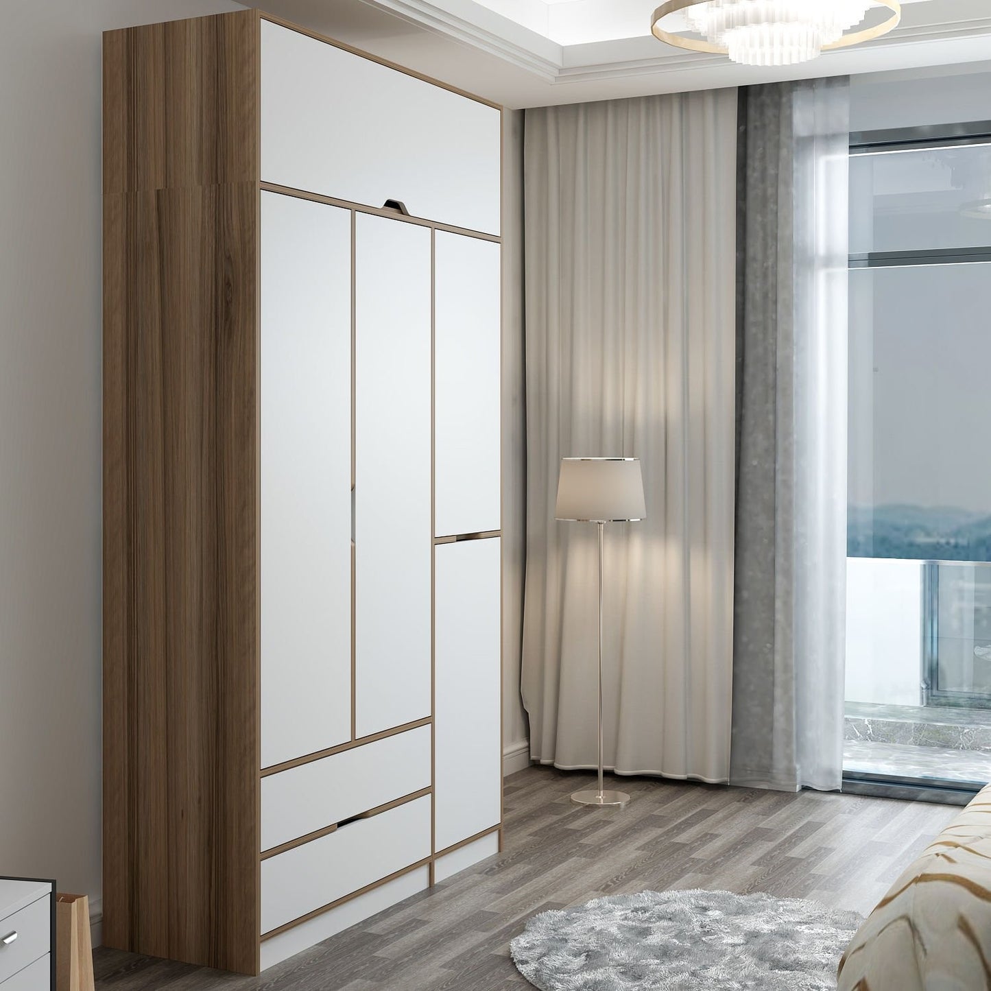 Ντουλάπα 140x253x52 εκ White Dore 506MNR3736