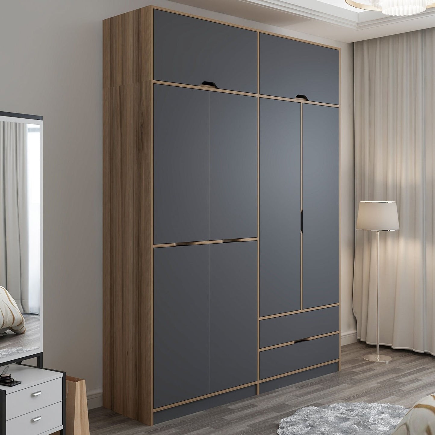 Ντουλάπα 185x253x52 εκ Anthracite Dore 506MNR3737
