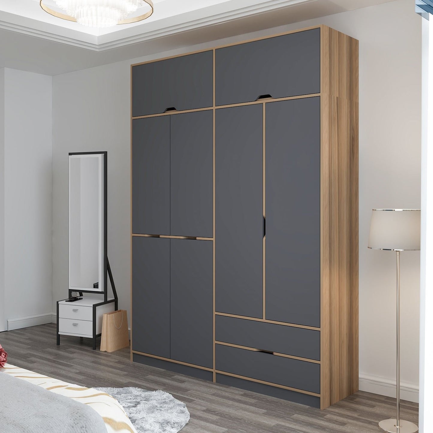 Ντουλάπα 185x253x52 εκ Anthracite Dore 506MNR3737