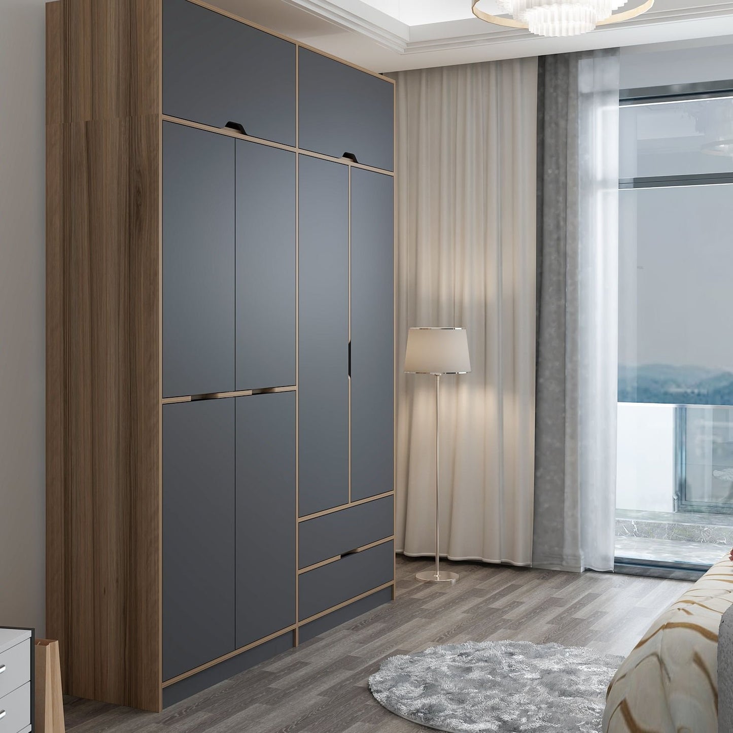 Ντουλάπα 185x253x52 εκ Anthracite Dore 506MNR3737