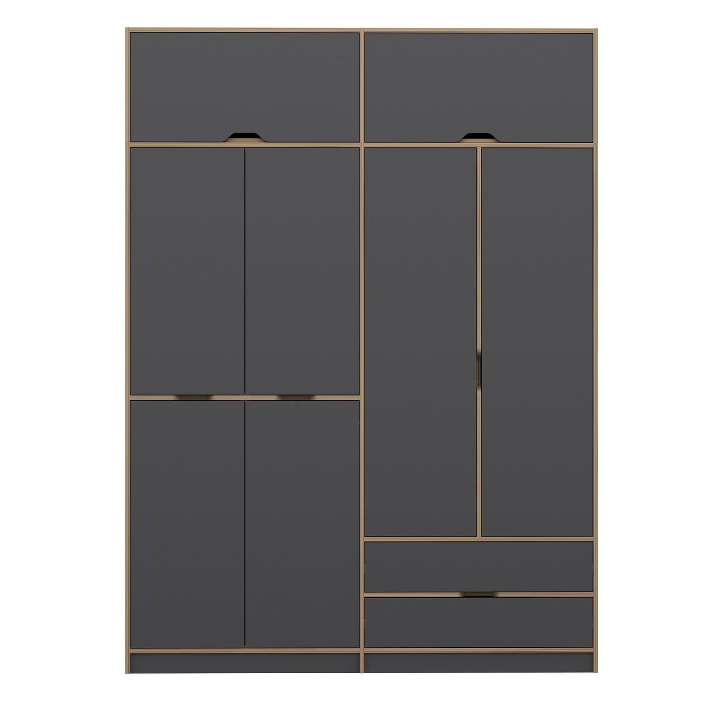 Ντουλάπα 185x253x52 εκ Anthracite Dore 506MNR3737