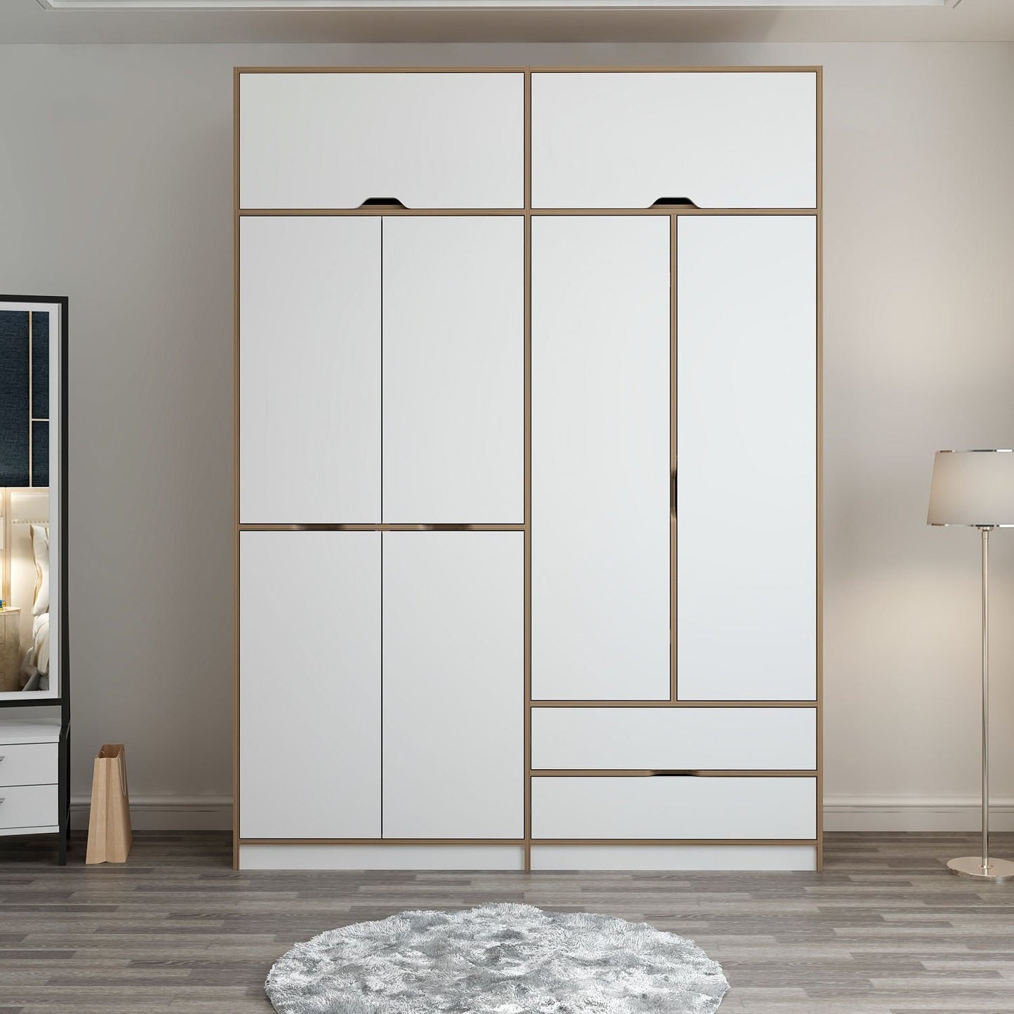 Ντουλάπα 185x253x52 εκ White Dore 506MNR3738