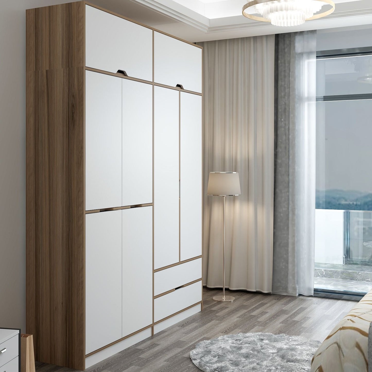 Ντουλάπα 185x253x52 εκ White Dore 506MNR3738