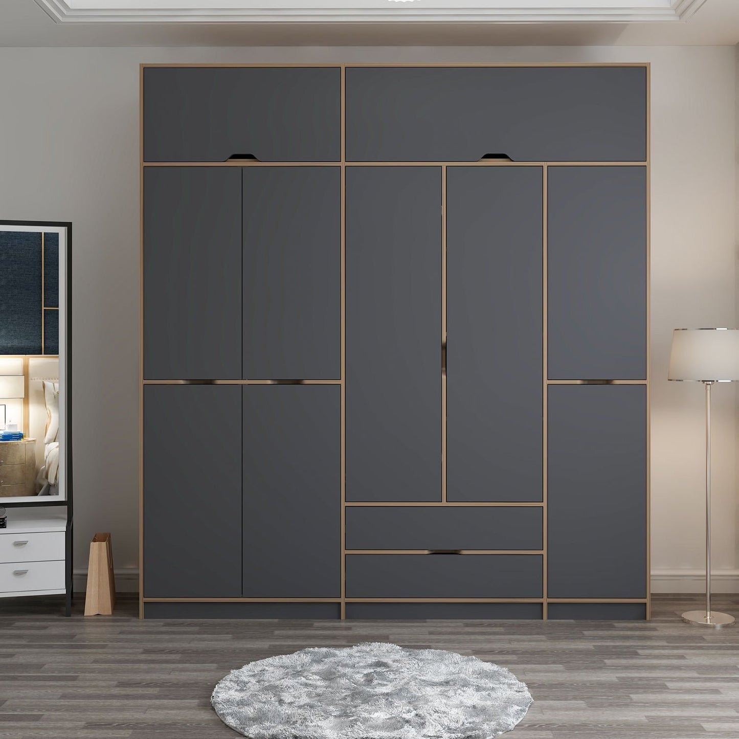 Ντουλάπα 232x253x52 εκ Anthracite Dore 506MNR3739
