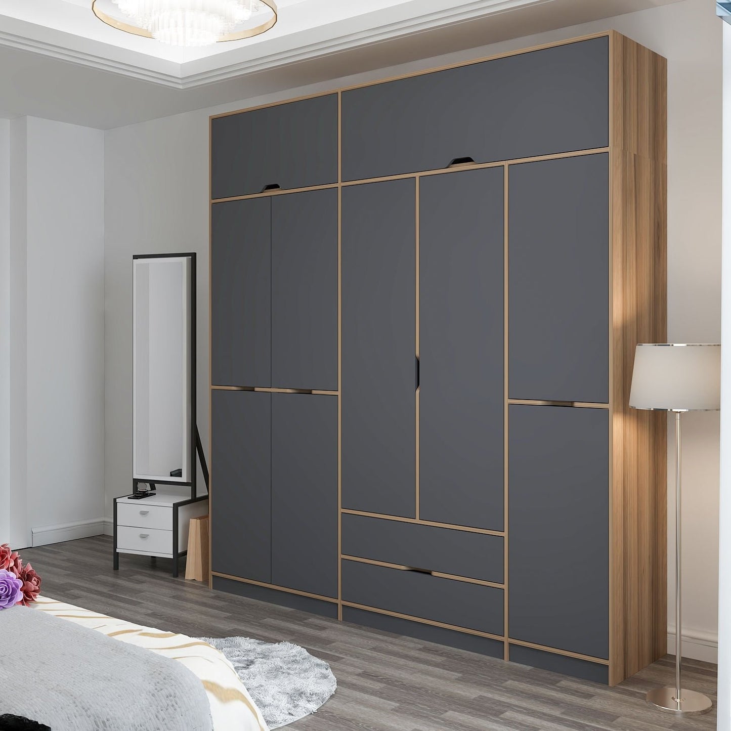Ντουλάπα 232x253x52 εκ Anthracite Dore 506MNR3739