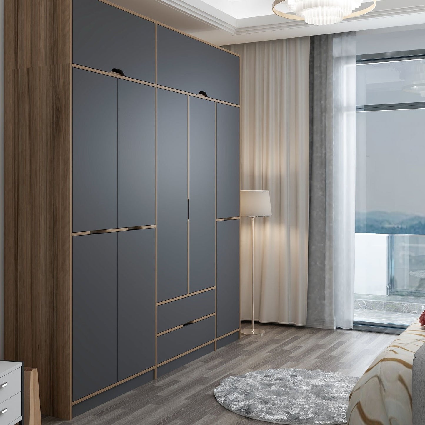 Ντουλάπα 232x253x52 εκ Anthracite Dore 506MNR3739