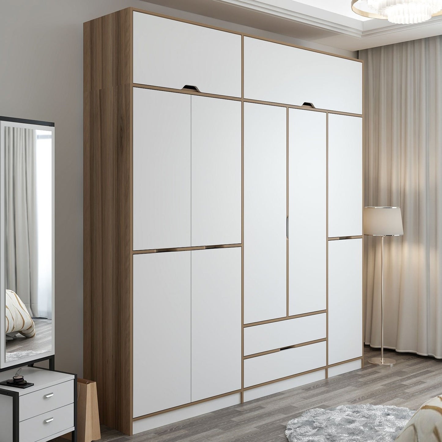Ντουλάπα 232x253x52 εκ White Dore 506MNR3740