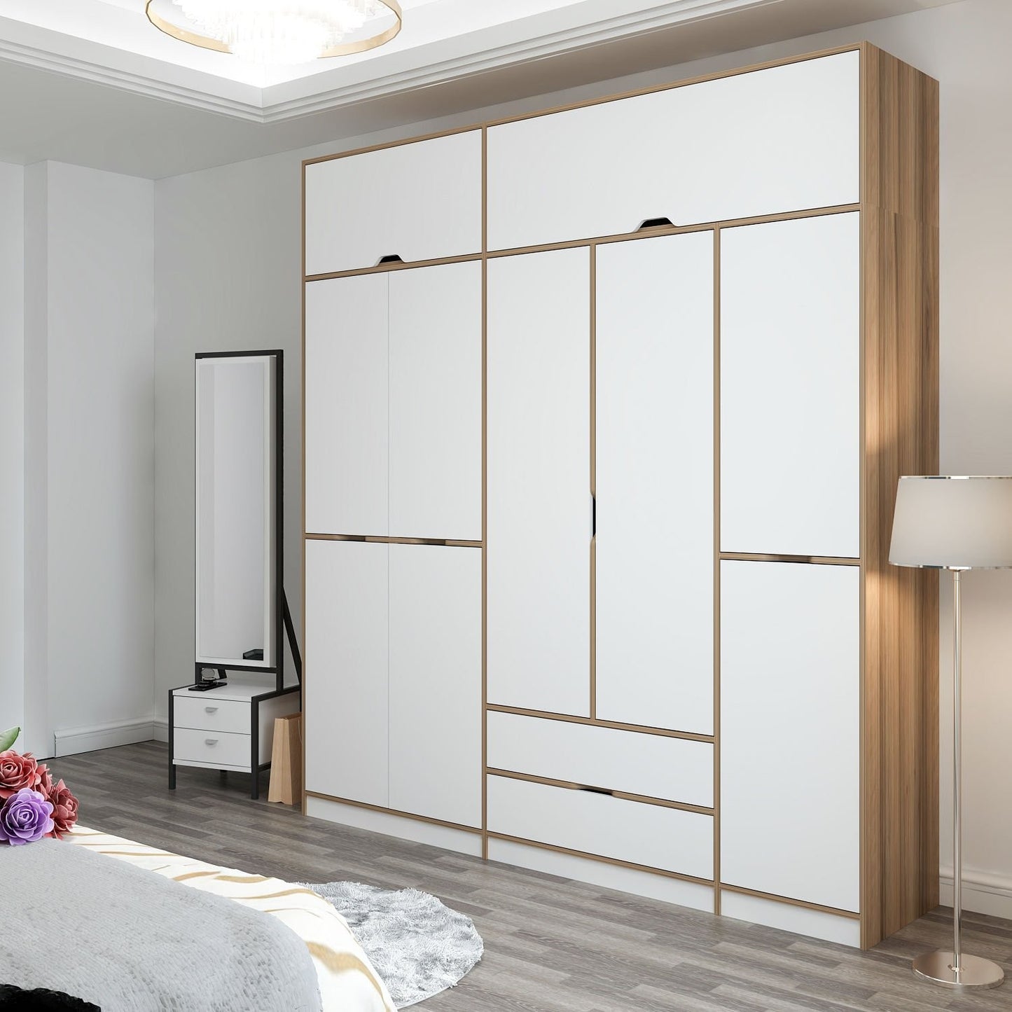 Ντουλάπα 232x253x52 εκ White Dore 506MNR3740