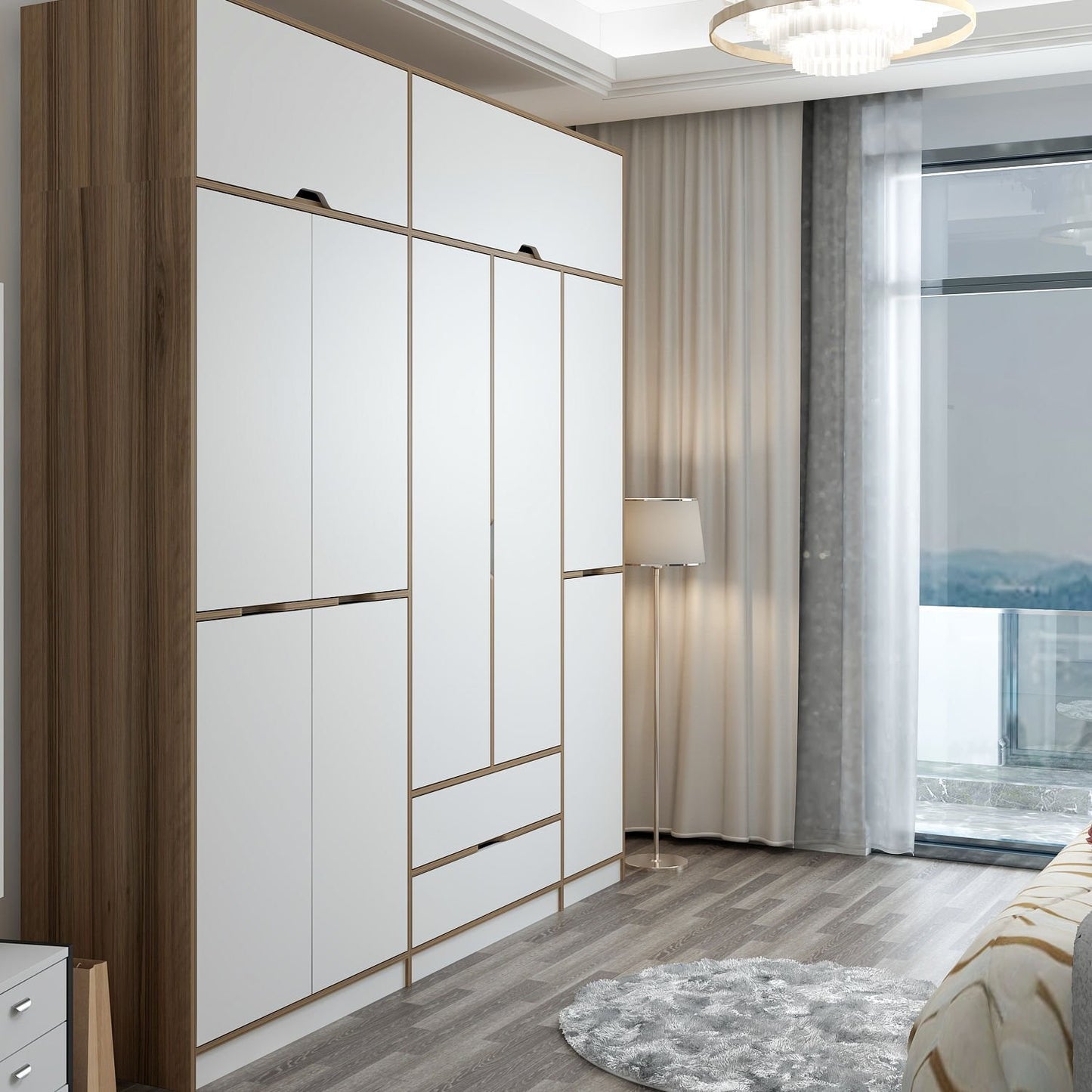 Ντουλάπα 232x253x52 εκ White Dore 506MNR3740