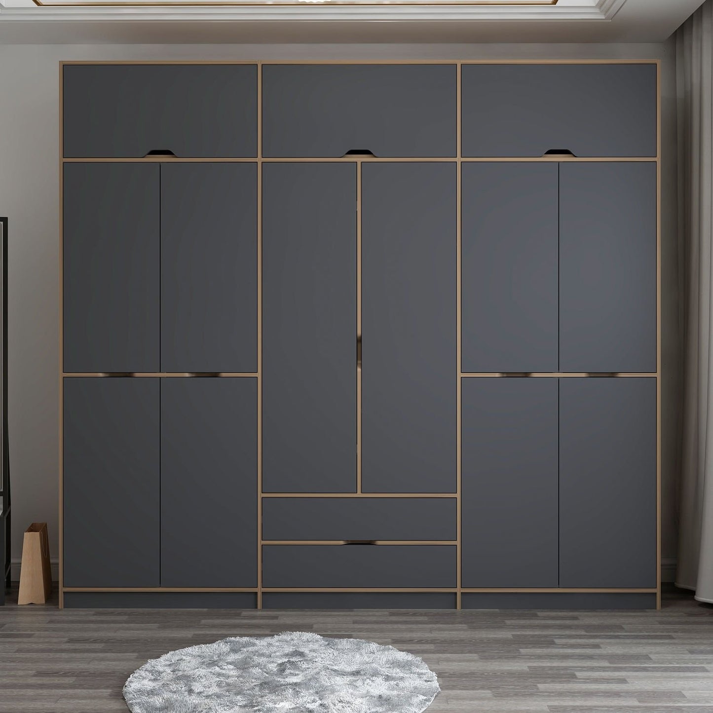 Ντουλάπα 277x253x52 εκ Anthracite Dore 506MNR3741