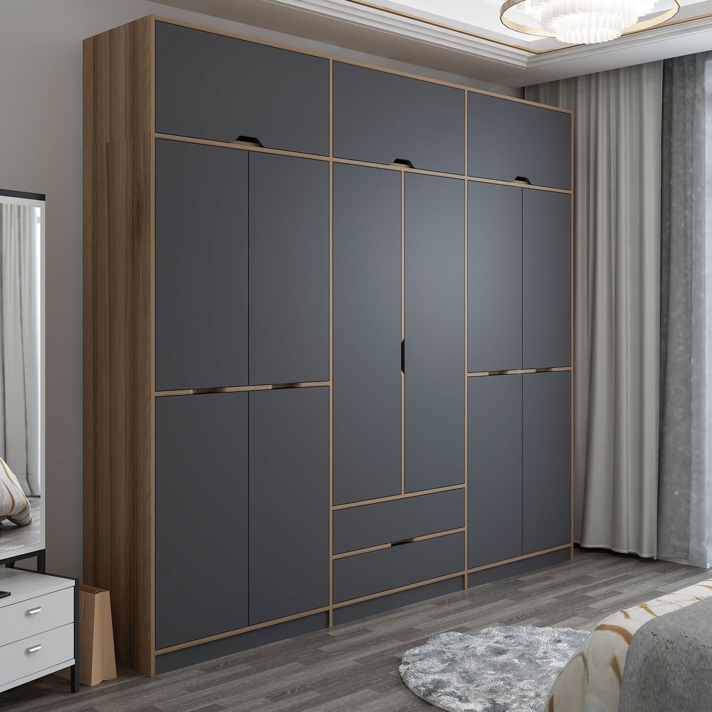 Ντουλάπα 277x253x52 εκ Anthracite Dore 506MNR3741