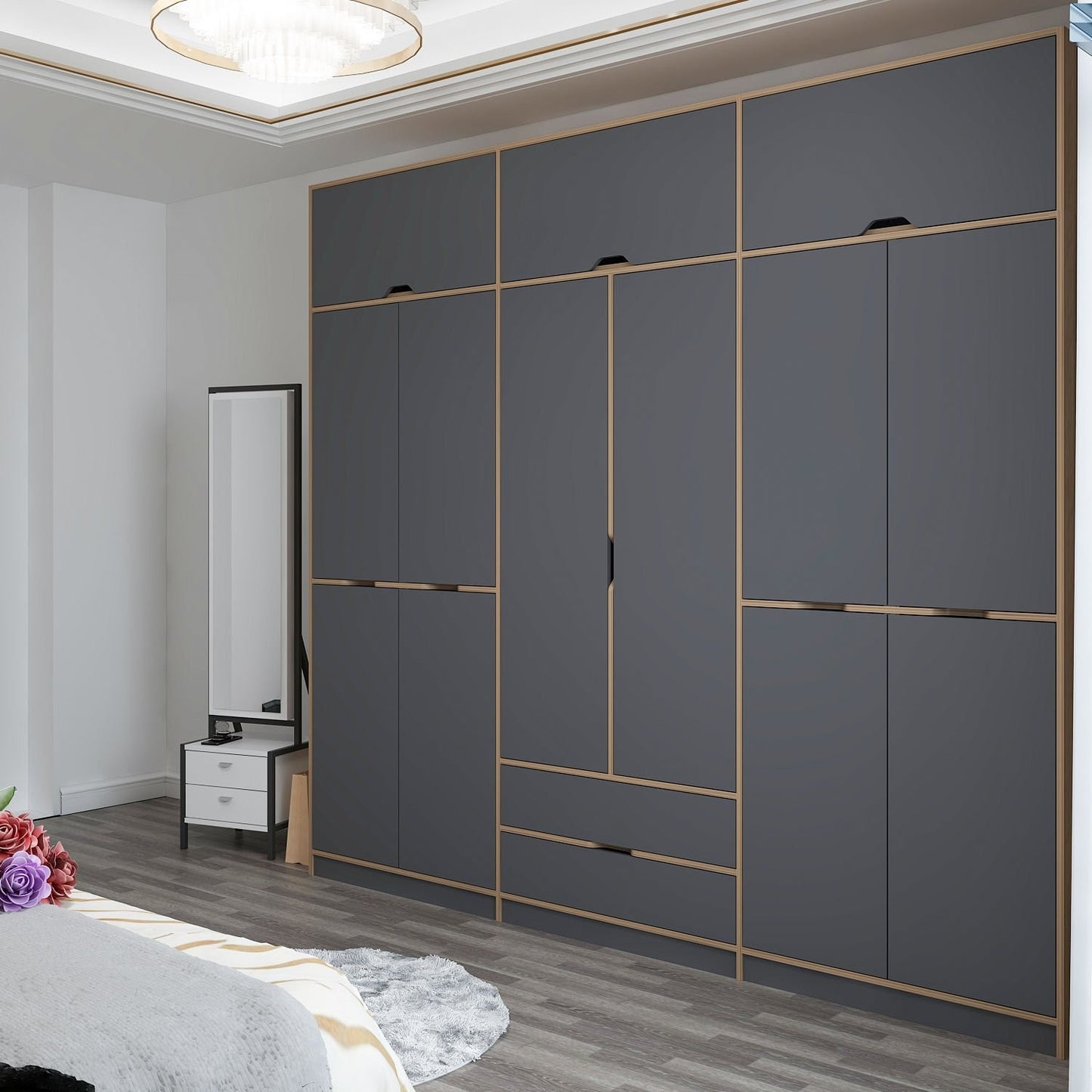 Ντουλάπα 277x253x52 εκ Anthracite Dore 506MNR3741