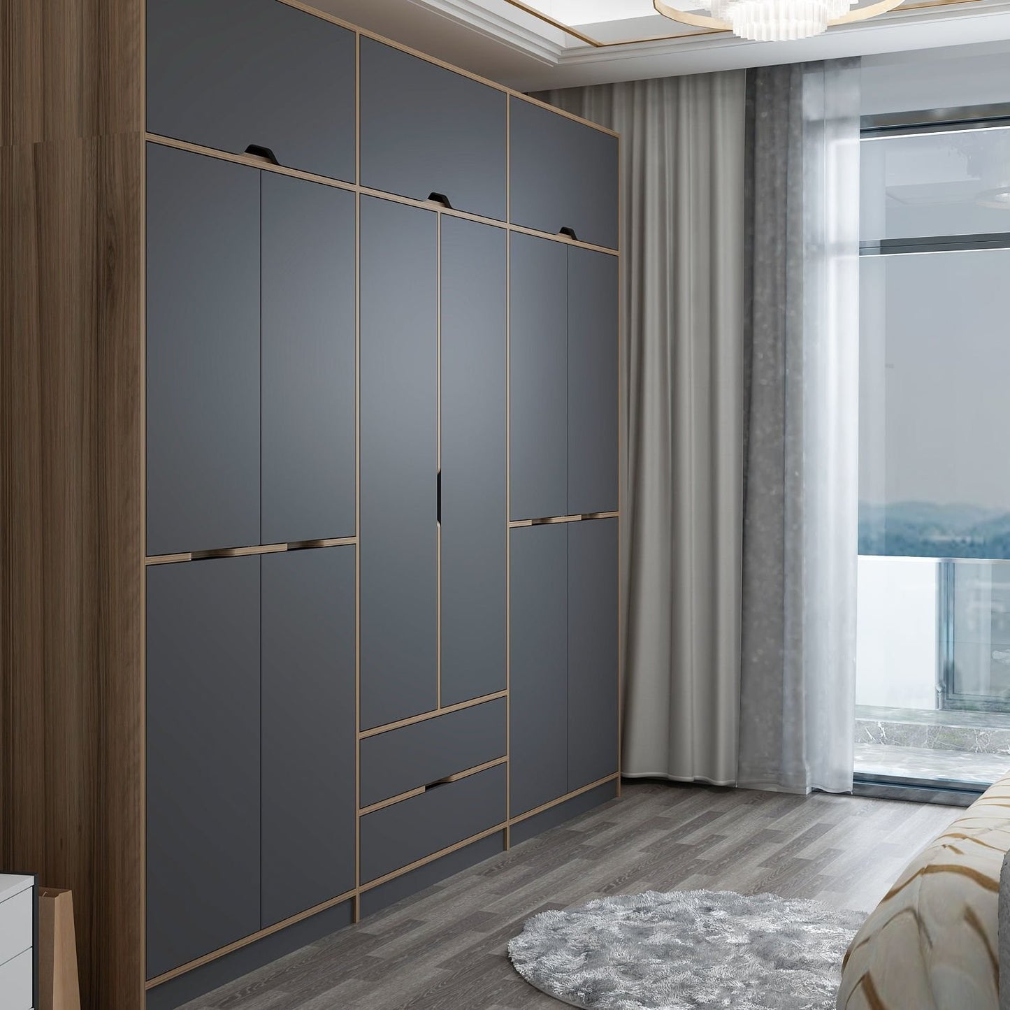 Ντουλάπα 277x253x52 εκ Anthracite Dore 506MNR3741