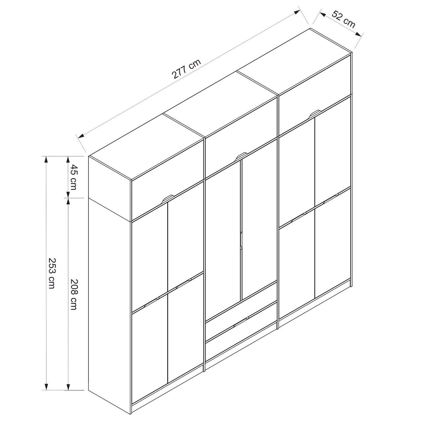 Ντουλάπα 277x253x52 εκ Anthracite Dore 506MNR3741