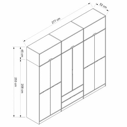 Ντουλάπα 277x253x52 εκ Anthracite Dore 506MNR3741