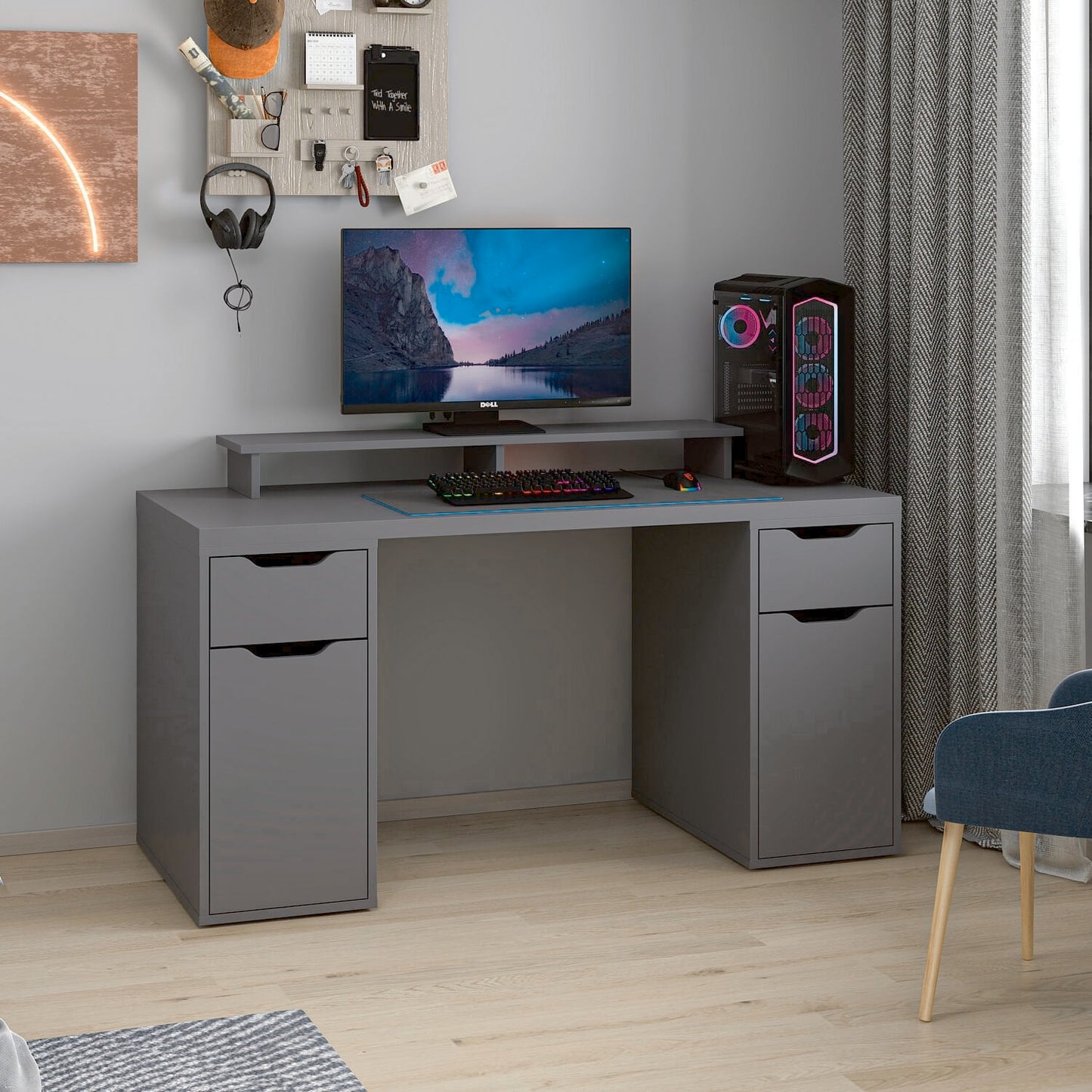 Γραφείο Υπολογιστή και Μελέτης Ανθρακί 150x75x60 εκ 506MNR3861