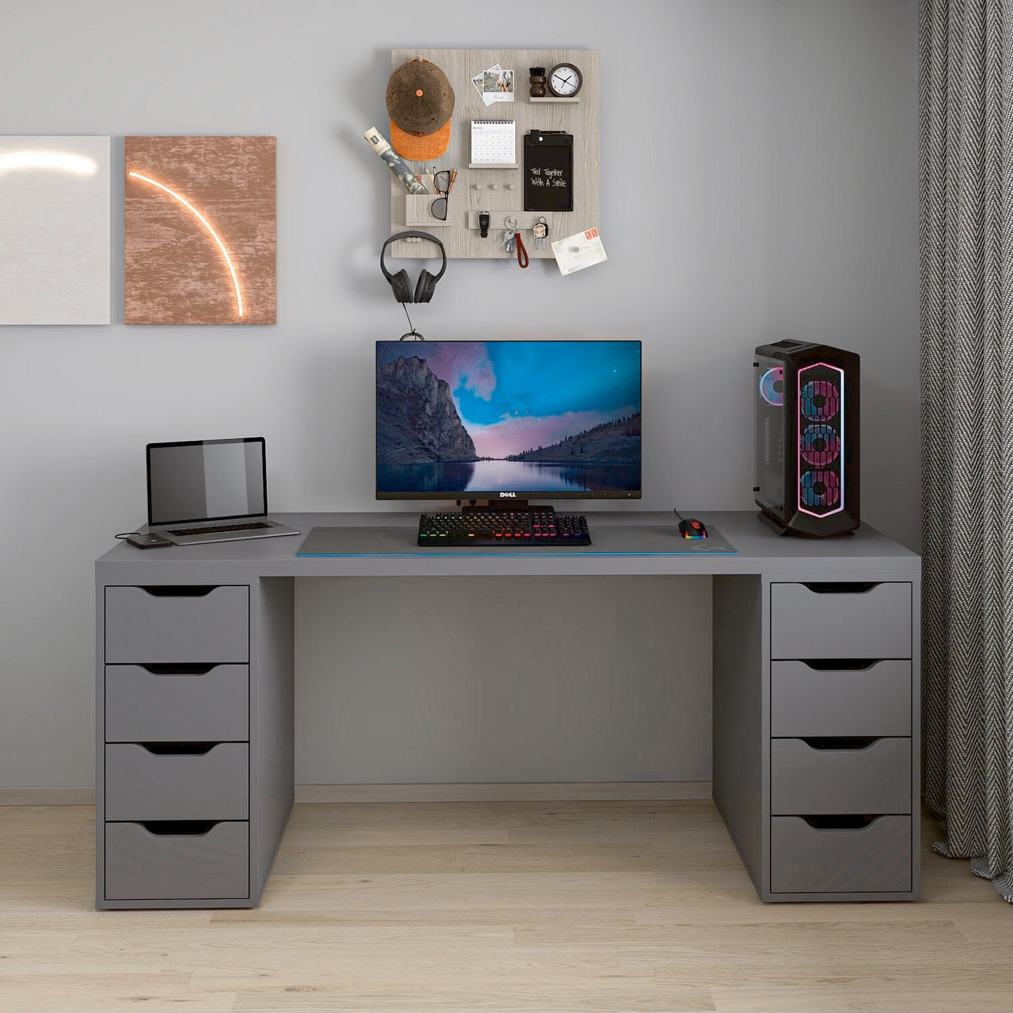 Γραφείο Υπολογιστή και Μελέτης Ανθρακί 180x75x60 εκ 506MNR3871