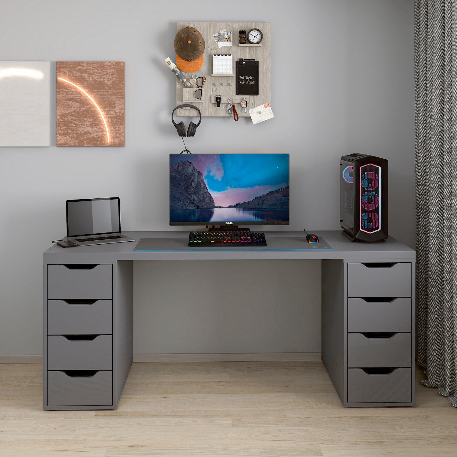 Γραφείο Υπολογιστή και Μελέτης Ανθρακί 180x75x60 εκ 506MNR3871