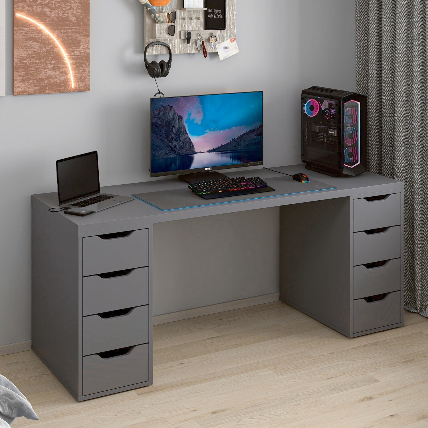 Γραφείο Υπολογιστή και Μελέτης Ανθρακί 180x75x60 εκ 506MNR3871