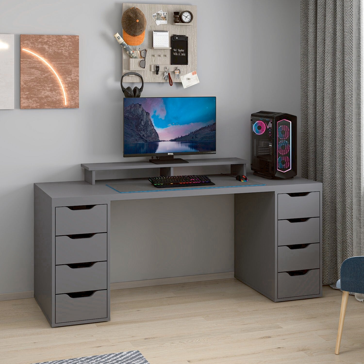 Γραφείο Υπολογιστή και Μελέτης Ανθρακί 180x75x60 εκ 506MNR3871