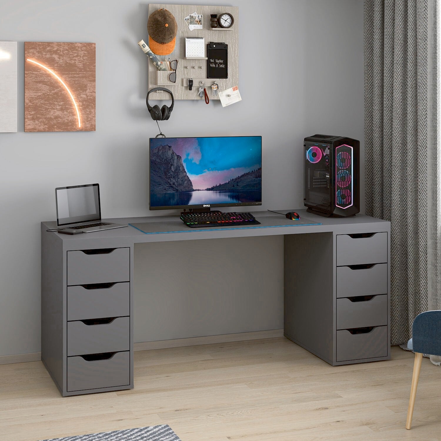 Γραφείο Υπολογιστή και Μελέτης Ανθρακί 180x75x60 εκ 506MNR3871