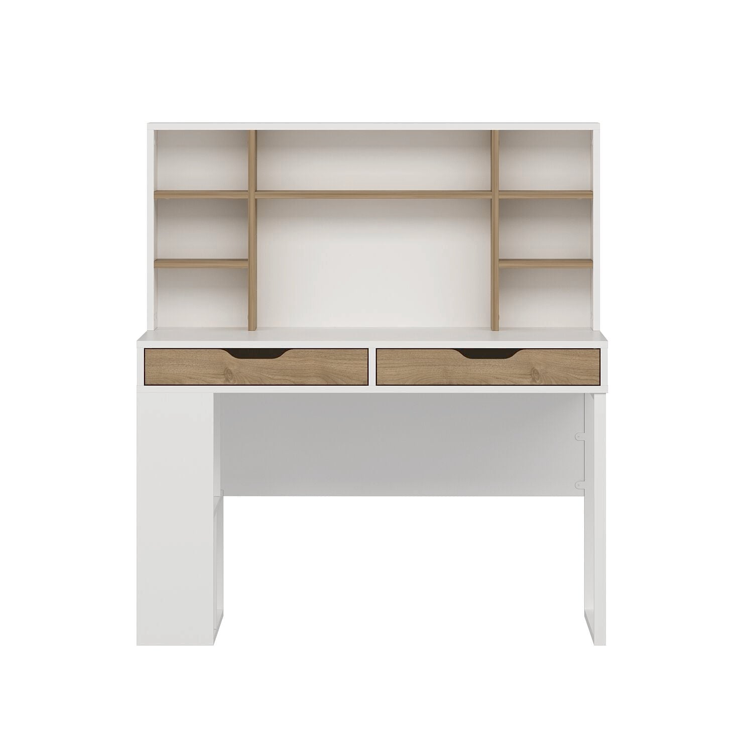 Γραφείο Υπολογιστή και Μελέτης Λευκό Καρυδί 120x132x60 εκ 506MNR3876
