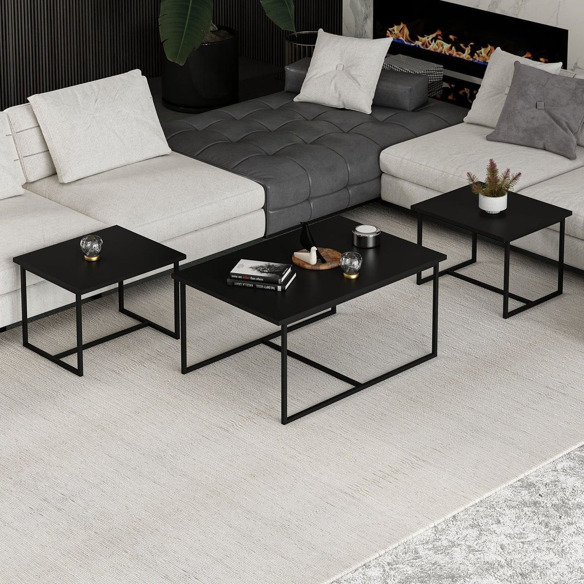 Τραπεζάκι Σαλονιού Μαύρο 506MNR4481