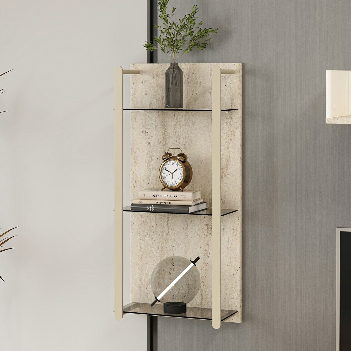 Σύνθεση Τηλεόρασης 42 × 90 × 18 Φεγγαρόπετρα / Τραβερτίνη 506MNR4512