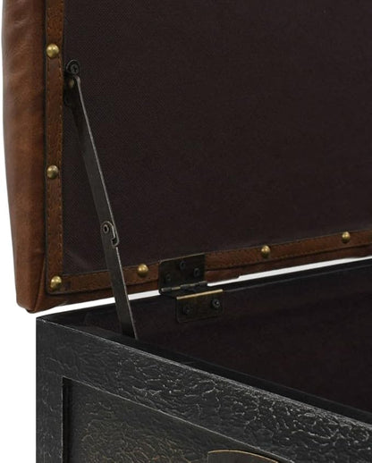 Παγκάκι Μπαούλο Εισόδου από Μασίφ Ξύλο Σκαμπό 80,5 x 41 x 50 εκ. Βοηθητικό Κάθισμα από Δερματίνη 1245768