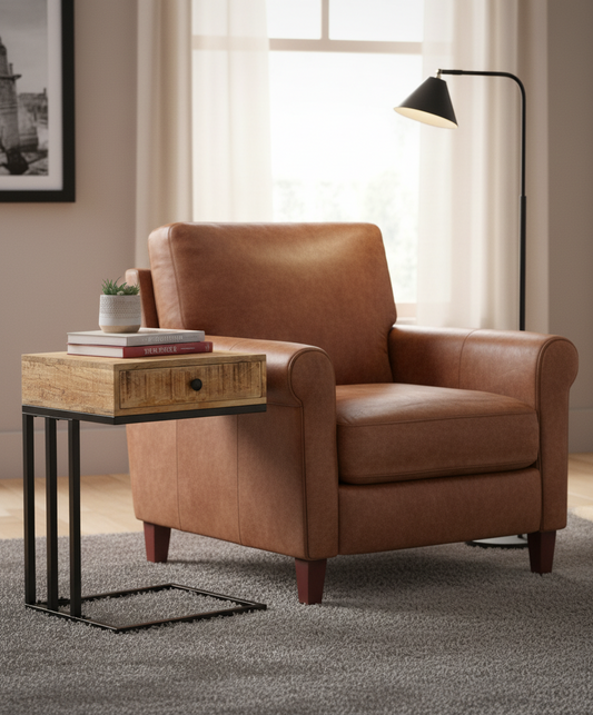 Βοηθητικό Τραπεζάκι Μασίφ Ξύλο Σαλονιού Φορητού Υπολογιστή Κομοδίνο 45 x 30 x 61 εκ 1289091