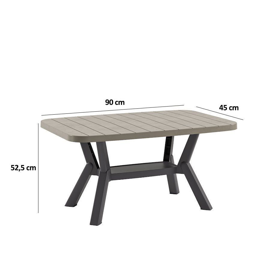 Τραπεζάκι Σαλονιού Ανθρακί - Μινκ 90 x 45 x 52,5 εκ GR532TLA1108